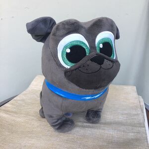 Bingo Pug Plush 7" Gray Blue Puppy Dog Pals  Disney Store Teddy Toy Big Eyes